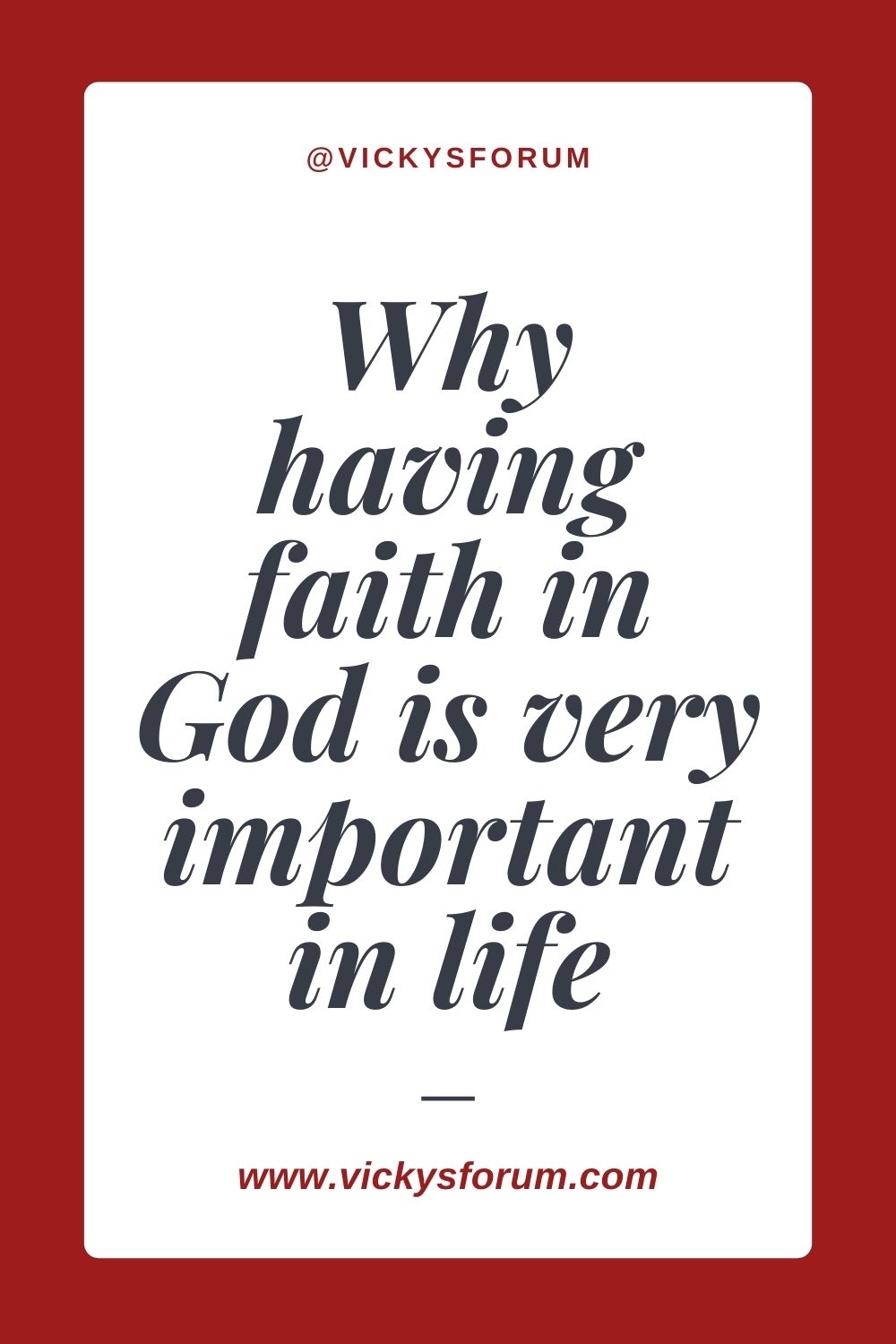 Have faith in God