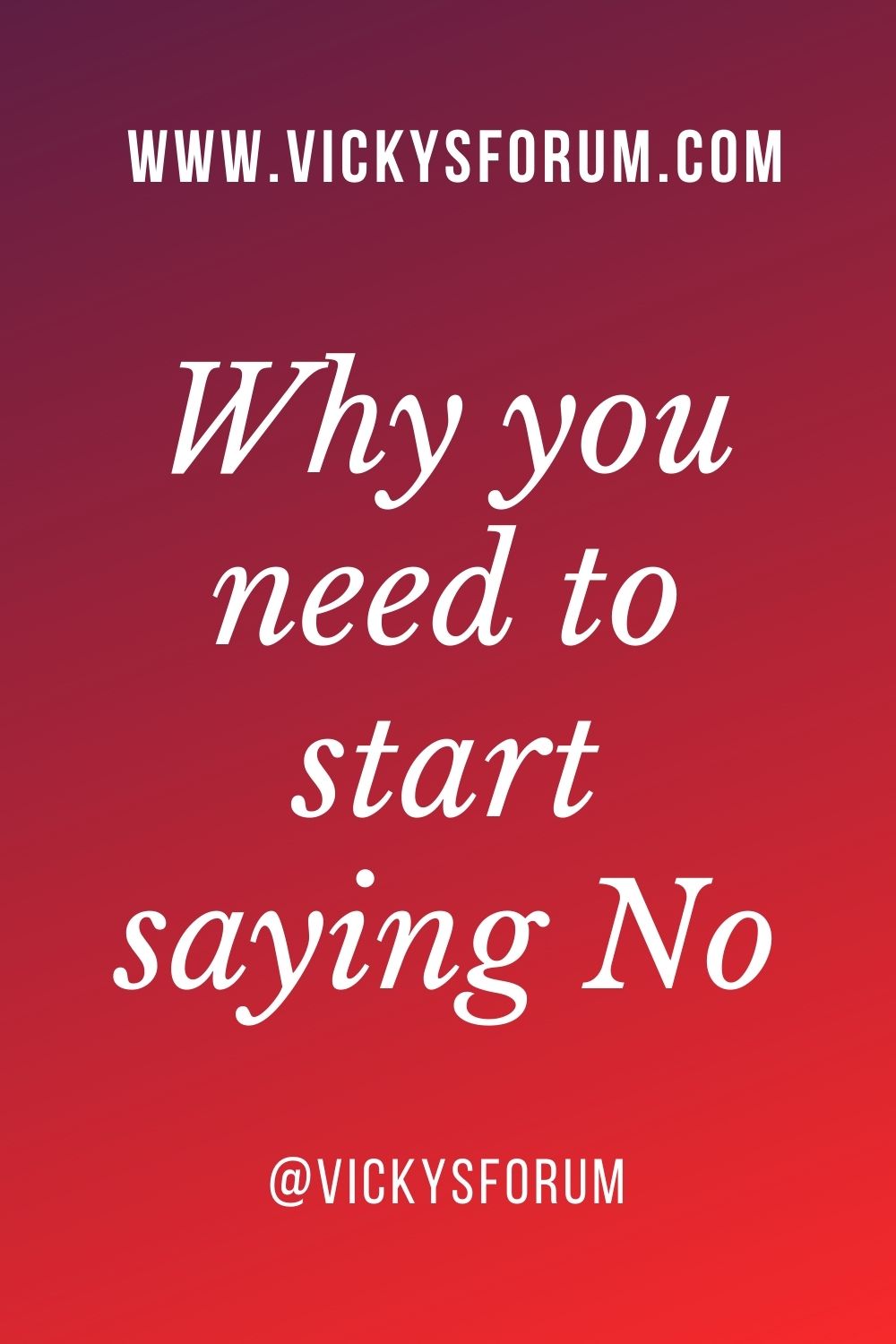 Say no and mean it